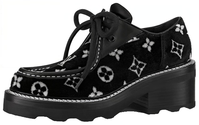 (Women) Louis Vuitton Beau Bourg Platform Shoes 'Black with White Monogram' 1A95Y9 Buy (Women) Louis Vuitton Beau Bourg Platform Shoes 'Black with White Monogram' 1A95Y9