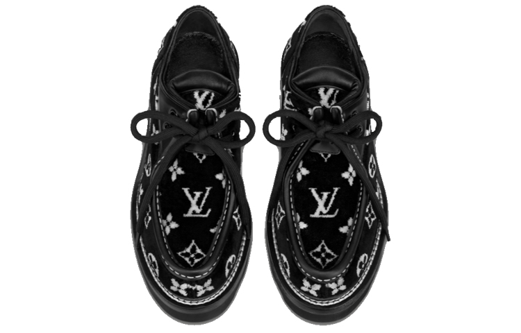 Shop (W) Kasut Platform Louis Vuitton Beau Bourg 'Hitam dengan Monogram Putih' 1A95Y9