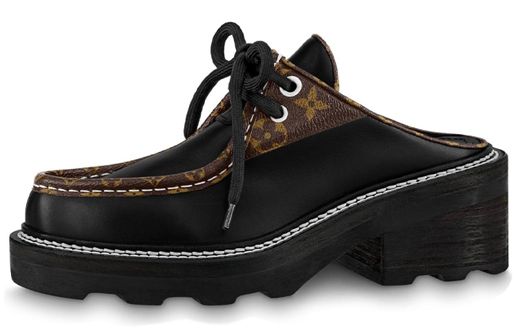 Buy (W) Louis Vuitton Beaubourg ''Schwarze Kalbsleder Mule Sneakers'' 1A63Y9
