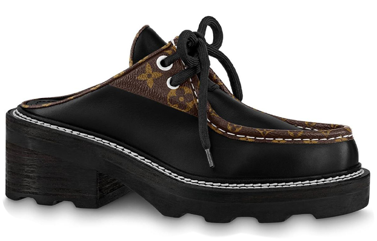 Order (W) Louis Vuitton Beaubourg ''Schwarze Kalbsleder Mule Sneakers'' 1A63Y9