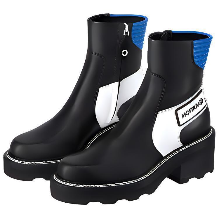 Lookbook (W) Louis Vuitton Beaubourg Ankle Boot 'Hitam Biru' 1A9OBX