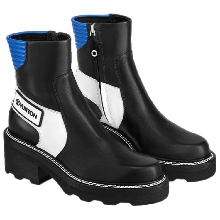 Shop (W) Louis Vuitton Beaubourg Ankle Boot 'Hitam Biru' 1A9OBX