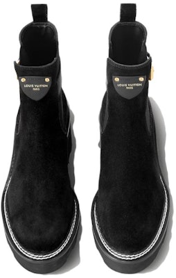 (W) Louis Vuitton Beaubourg Kulit Chelsea Boot 'Casual Chunky Heel Hitam' 1ACKCJ Lookbook (W) Louis Vuitton Beaubourg Kulit Chelsea Boot 'Casual Chunky Heel Hitam' 1ACKCJ