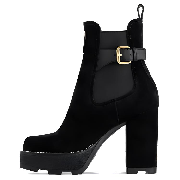 (Women) Louis Vuitton Beaubourg Chelsea Boot 'Black Calf Leather Comfort Heel' 1ACJY2