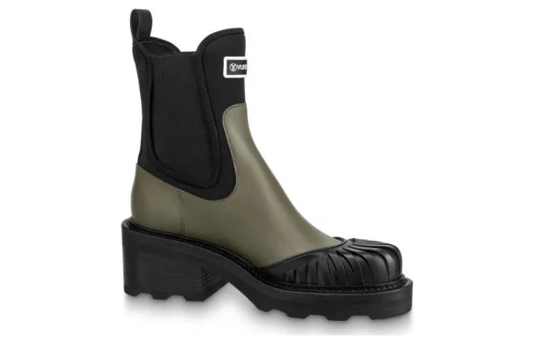 Order (W) Sepatu Boot Louis Vuitton Beaubourg Chelsea 'Hitam Hijau' 1A9GYP
