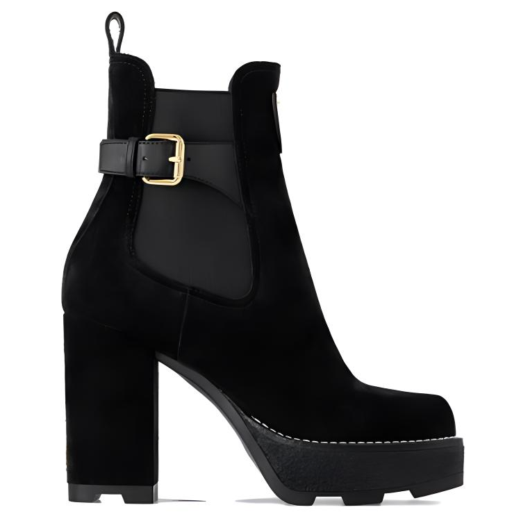 Order (W) Louis Vuitton Beaubourg Chelsea Boot ''Zwart Kalfsleer Comfort Hak'' 1ACJY2