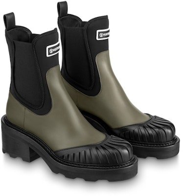 (W) Louis Vuitton Beaubourg Chelsea Boot 'Hitam Hijau' 1A9GYP Lookbook (W) Louis Vuitton Beaubourg Chelsea Boot 'Hitam Hijau' 1A9GYP