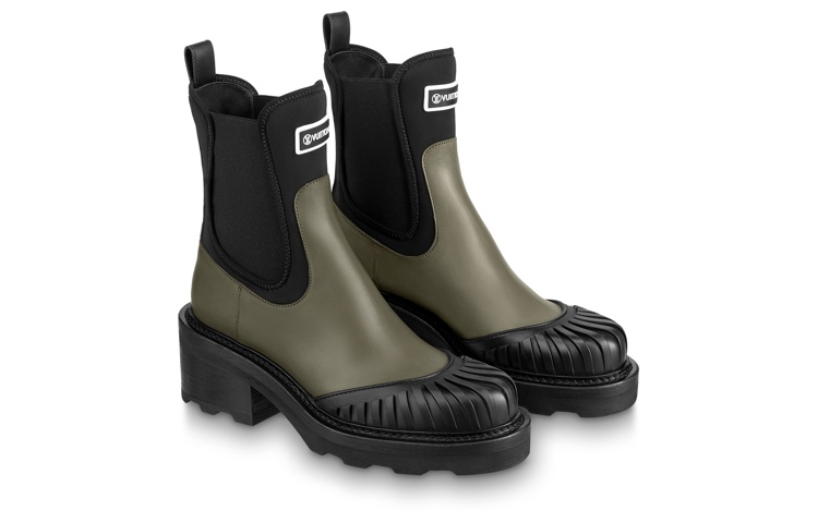 Lookbook (W) Sepatu Boot Louis Vuitton Beaubourg Chelsea 'Hitam Hijau' 1A9GYP