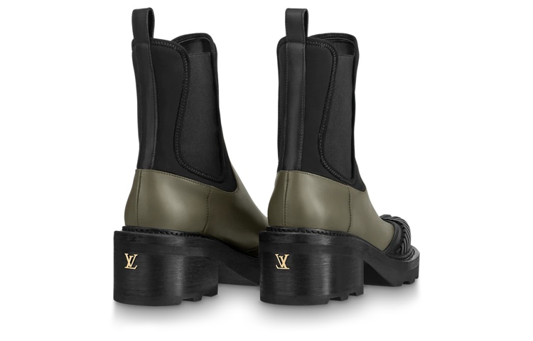 Shop (W) Sepatu Boot Louis Vuitton Beaubourg Chelsea 'Hitam Hijau' 1A9GYP