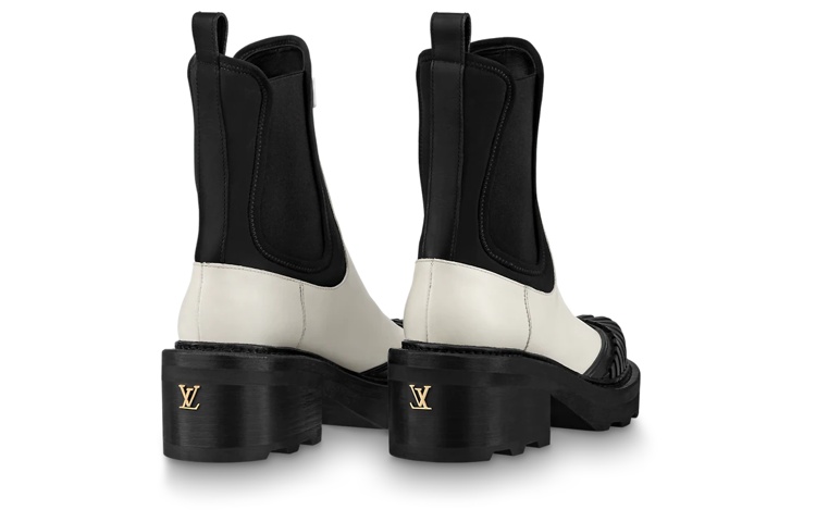 Shop (W) Louis Vuitton Beaubourg Chelsea Boot 'Hitam dan Putih' 1A9GYA
