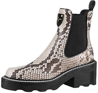 路易威登 Beaubourg 蟒蛇皮厚底短靴 女款 黑褐色 Buy 路易威登 Beaubourg 蟒蛇皮厚底短靴 女款 黑褐色