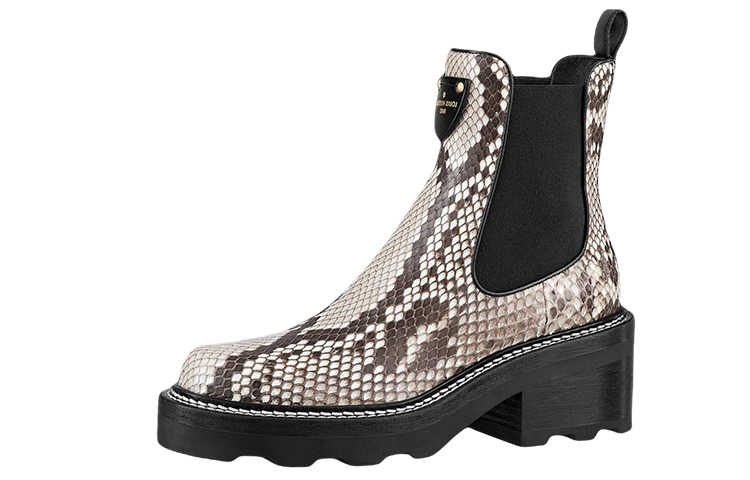 (Women) Louis Vuitton Beaubourg Platform Ankle Boot 'Python Black Brown' 1A95EN