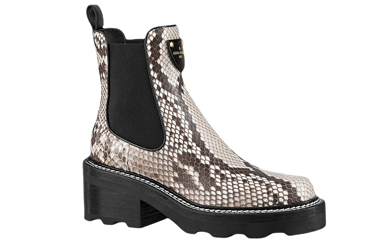 Order (W) Louis Vuitton Beaubourg Platform Ankle Boot 'Python Hitam Coklat' 1A95EN