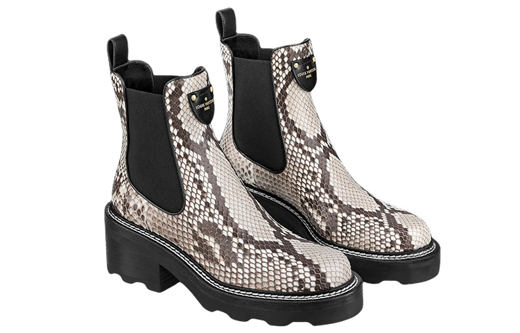 Lookbook (W) Louis Vuitton Beaubourg Platform Ankle Boot 'Python Hitam Coklat' 1A95EN