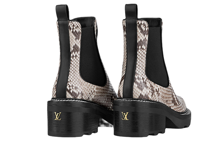Shop (W) Louis Vuitton Beaubourg Platform Ankle Boot 'Python Hitam Coklat' 1A95EN