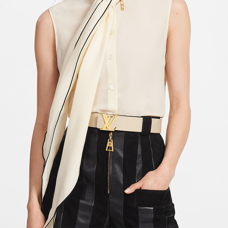 (Women) Louis Vuitton Beige Leather Fashion Belt 4cm Width M0325T 圖 6