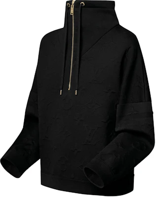 (W) LOUIS VUITTON Suéter Negro de Punto Grabado Cuello Alto con Media Cremallera 1AGCKP Shop (W) LOUIS VUITTON Suéter Negro de Punto Grabado Cuello Alto con Media Cremallera 1AGCKP