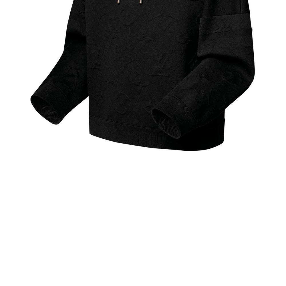 Sizing (W) SUÉTER LOUIS VUITTON Negro Relieve Tejido Cuello Alto Cremallera Media 1AGCKO