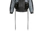Sizing (W) Louis Vuitton Jaket Kulit Hitam Embossed dengan Ritsleting 1A62UF