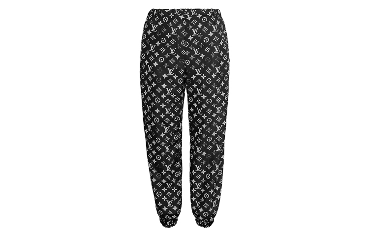 (Women) Louis Vuitton Black Hollow Print Jogger Pants 1A5TSH