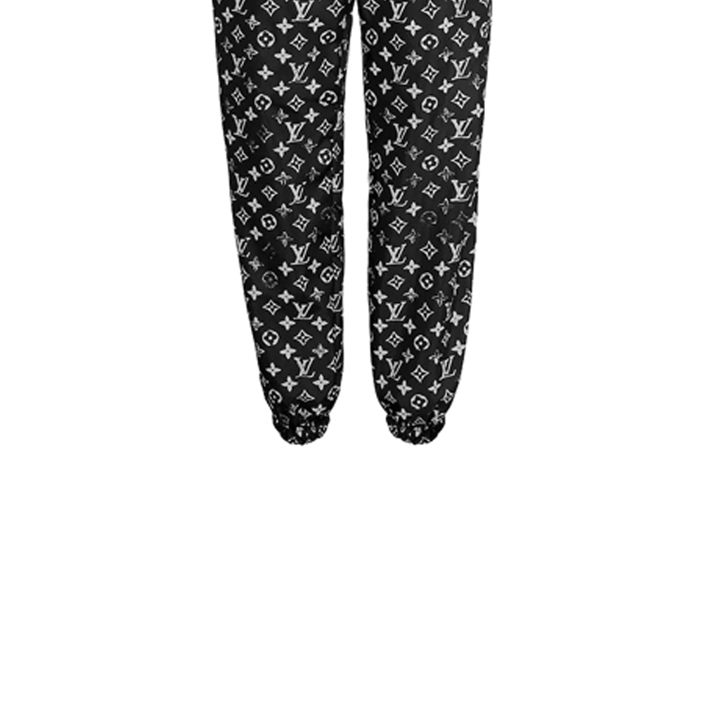 Sizing (W) Louis Vuitton Seluar Jogger Cetakan Berongga Hitam 1A5TSH