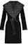 Order (Women) LOUIS VUITTON Black Hooded Wool Coat with Logo Print & Cinched Waist 1A4PEA