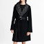 Lookbook (Women) LOUIS VUITTON Black Hooded Wool Coat with Logo Print & Cinched Waist 1A4PEA