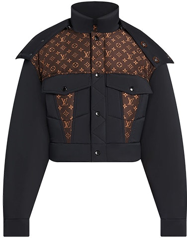 women-louis-vuitton-black-logo-print-hoodie-long-sleeve-short-jacket-1-a9-dik