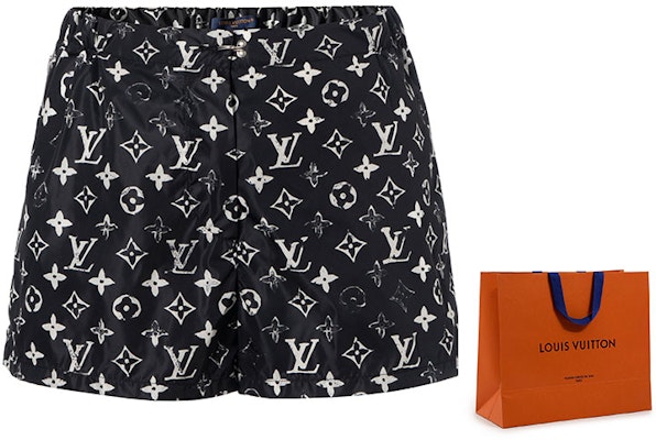 (W) 루이 비통 블랙 로고 프린트 스트레이트 핏 캐주얼 반바지 1A5TSP Order (W) 루이 비통 블랙 로고 프린트 스트레이트 핏 캐주얼 반바지 1A5TSP