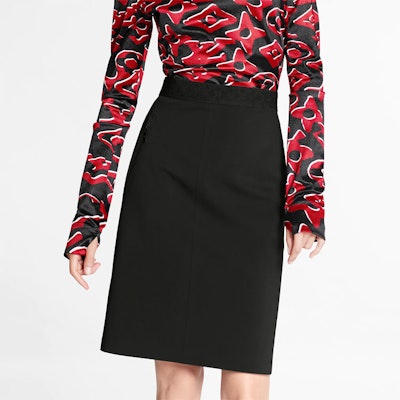 (W) 루이 비통 블랙 미디 스트레이트 캐주얼 스커트 1A8KQ3 Details for (W) 루이 비통 블랙 미디 스트레이트 캐주얼 스커트 1A8KQ3