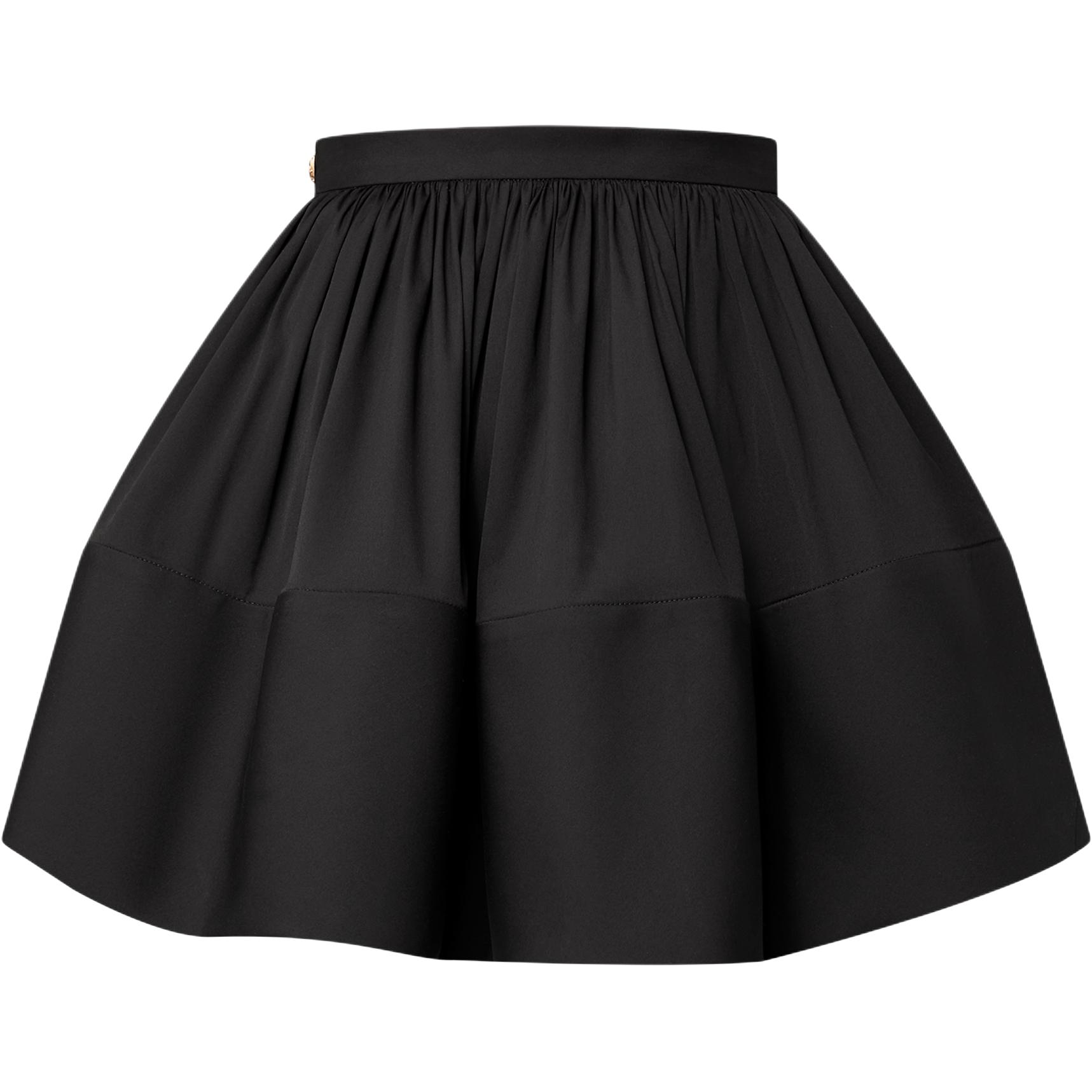(Women) LOUIS VUITTON Black Mini Skirt with Elastic Waist and Flared Hem 1AIAQQ 圖 3