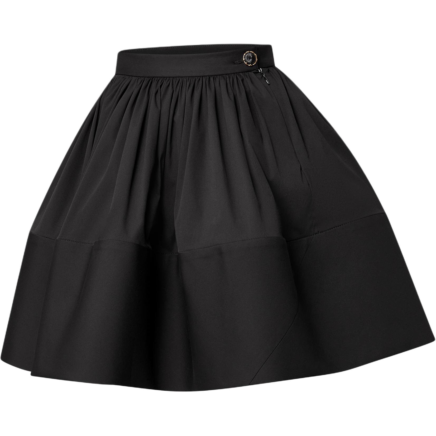 (Women) LOUIS VUITTON Black Mini Skirt with Elastic Waist and Flared Hem 1AIAQO 圖 4