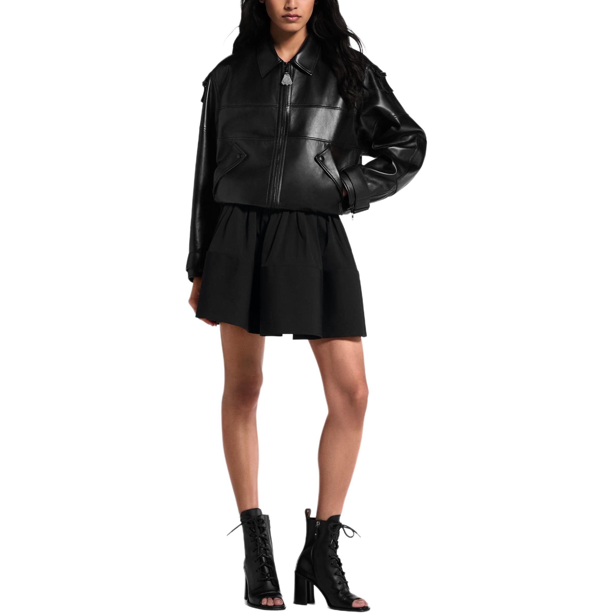 (Women) LOUIS VUITTON Black Mini Skirt with Elastic Waist and Flared Hem 1AIAQQ 圖 5