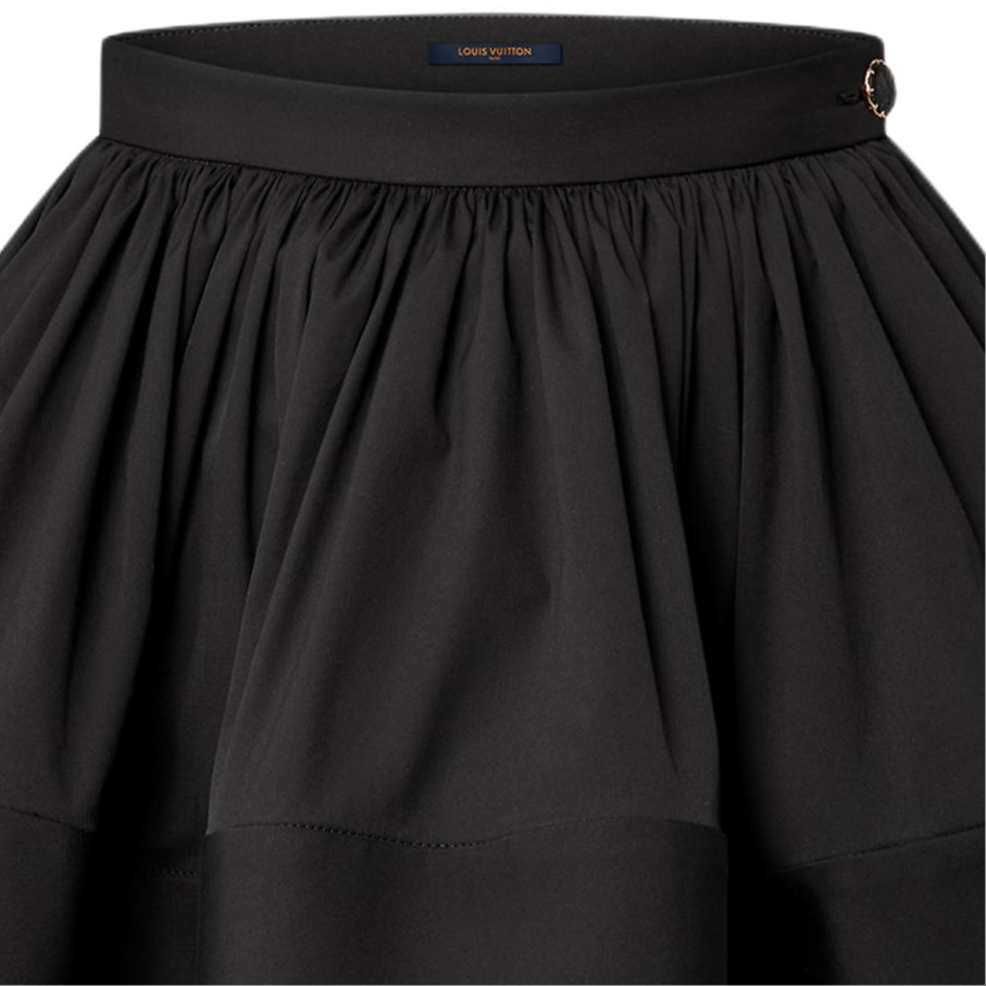 (Women) LOUIS VUITTON Black Mini Skirt with Elastic Waist and Flared Hem 1AIAQO 圖 8
