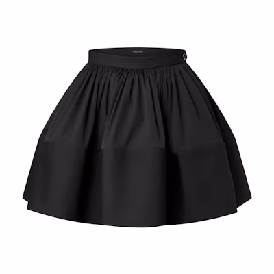 (Women) LOUIS VUITTON Black Mini Skirt with Flared Hem and Elastic Waist 1AIAQR