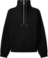 (Women) LOUIS VUITTON Black Monogram Embossed High-Neck Knit Sweater 1AGCKR (Women) LOUIS VUITTON Black Monogram Embossed High-Neck Knit Sweater 1AGCKR