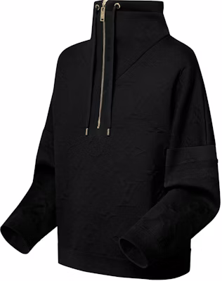 (W) Jersey de Punto Cuello Alto Cremallera Mitad Monograma Negro LOUIS VUITTON. 1AGCKU Shop (W) Jersey de Punto Cuello Alto Cremallera Mitad Monograma Negro LOUIS VUITTON. 1AGCKU