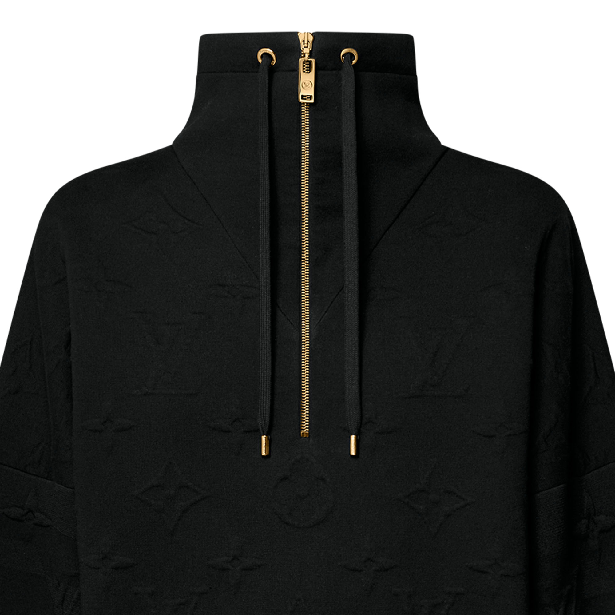 Purchase (W) Jersey de Punto Cuello Alto Cremallera Mitad Monograma Negro LOUIS VUITTON. 1AGCKU