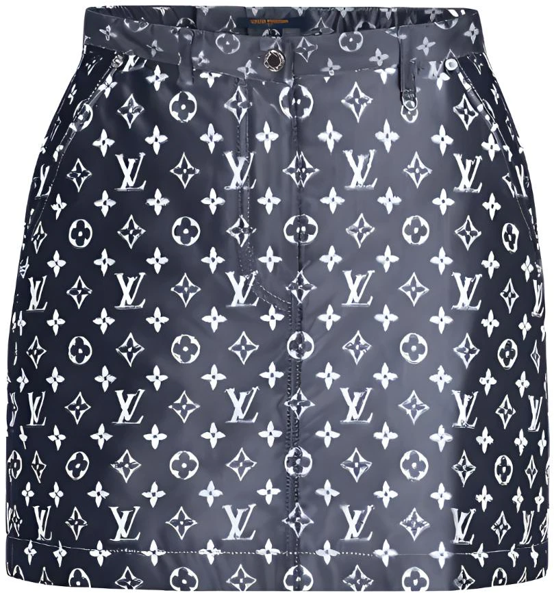 women-louis-vuitton-black-monogram-zipper-pocket-casual-skirt-1-a60-td