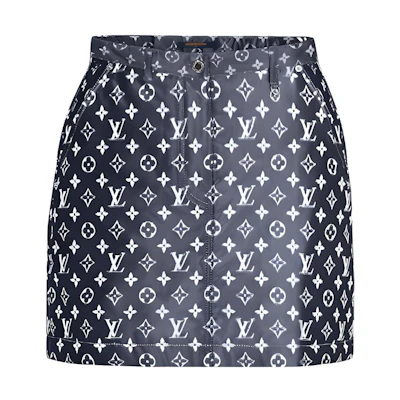 (Women) Louis Vuitton Black Monogram Zipper Pocket Casual Skirt 1A60TD