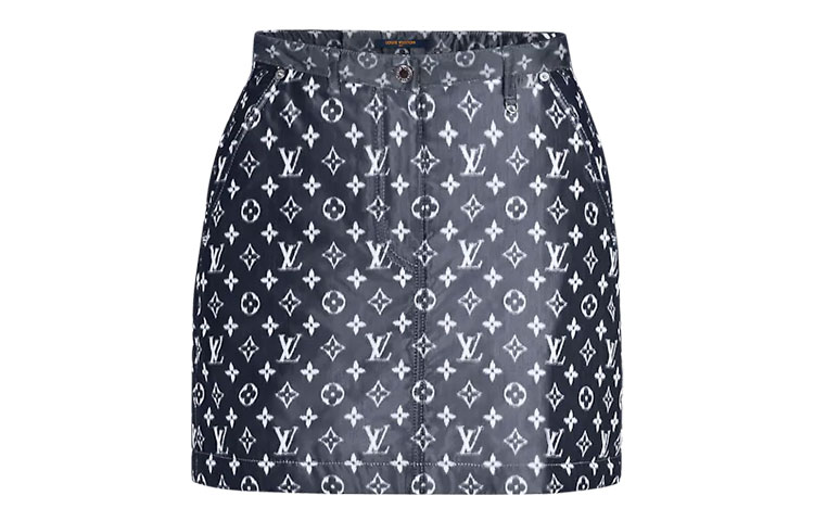 Order (W) 路易威登黑色字母印花拉链口袋休闲半裙 1A60TD