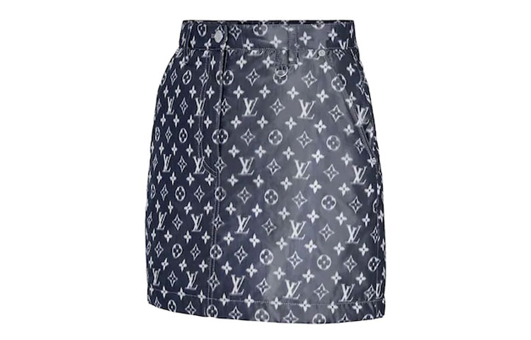 Shop (W) 路易威登黑色字母印花拉链口袋休闲半裙 1A60TD