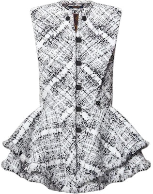 (W) LOUIS VUITTON Chaqueta de Tweed Negra sin Mangas con Volantes. 1AHGQC Order (W) LOUIS VUITTON Chaqueta de Tweed Negra sin Mangas con Volantes. 1AHGQC