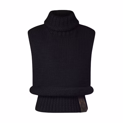 (Women) LOUIS VUITTON Black Sleeveless Turtleneck Sweater Pullover 1AFUCQ