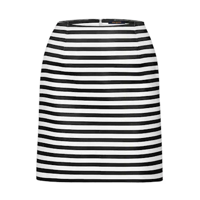(Women) LOUIS VUITTON Black Striped Slim Fit Casual Long Dress 1A62T3