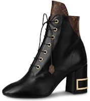 (Women) Louis Vuitton Bliss Monogram Ankle Boot 'Black Patent Canvas & Calf Leather' 1A855N (Women) Louis Vuitton Bliss Monogram Ankle Boot 'Black Patent Canvas & Calf Leather' 1A855N