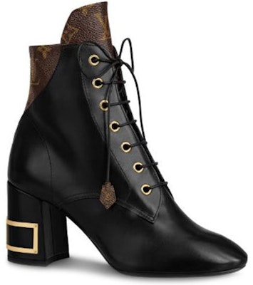 (W) Louis Vuitton Bliss Monogram Boot Hitam Kulit & Kanvas Sepatu Boot. 1A855N Order (W) Louis Vuitton Bliss Monogram Boot Hitam Kulit & Kanvas Sepatu Boot. 1A855N