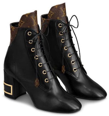 (W) Louis Vuitton Bliss Monogram Boot Hitam Kulit & Kanvas Sepatu Boot. 1A855N Lookbook (W) Louis Vuitton Bliss Monogram Boot Hitam Kulit & Kanvas Sepatu Boot. 1A855N