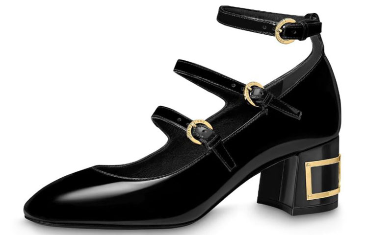 Buy (W) Louis Vuitton Bliss Multistrap ''Schwarzes Lackleder'' High Heels 1A66HR