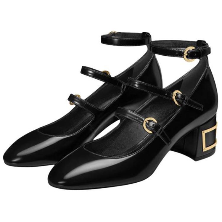 Lookbook (W) Louis Vuitton Bliss Multistrap ''Schwarzes Lackleder'' High Heels 1A66HR